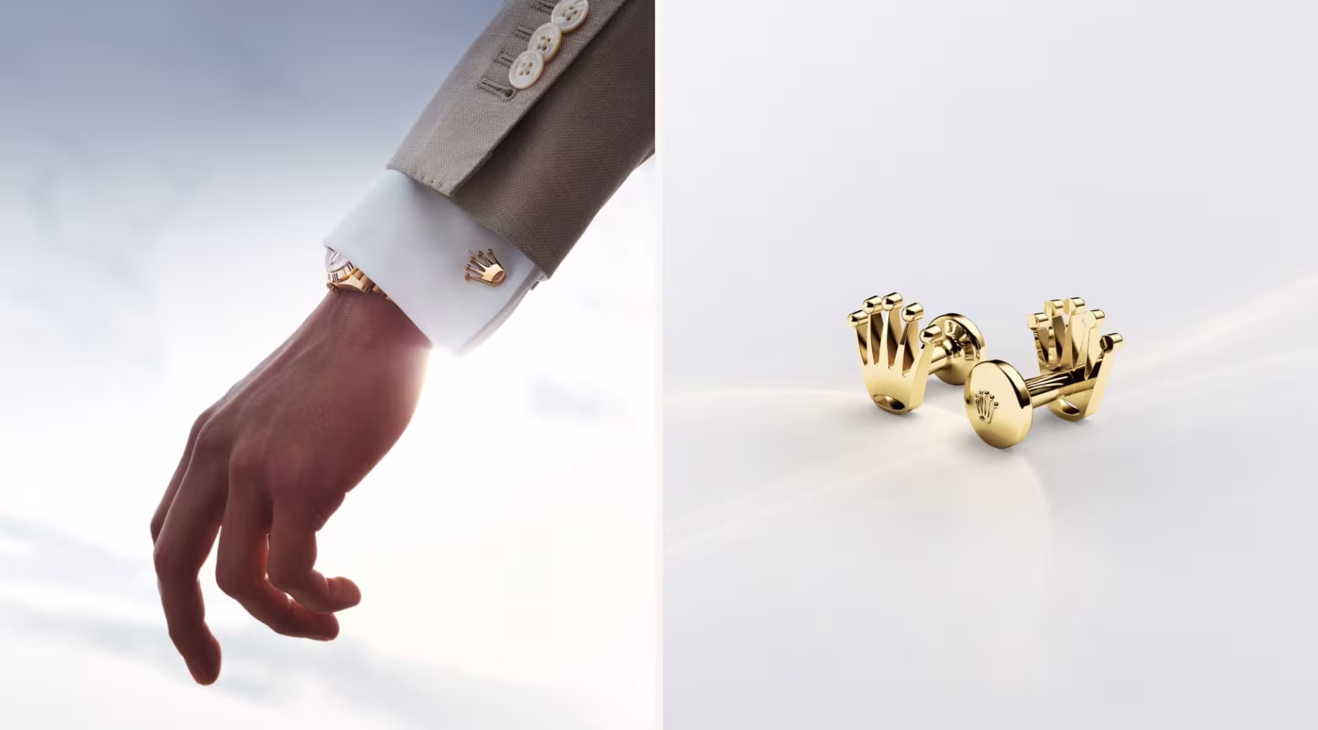 Rolex 'Hand' cufflinks detail